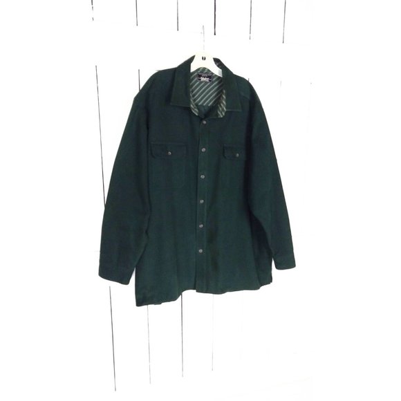 Levis Strauss and Co green button down shirt jacket - Picture 2 of 4